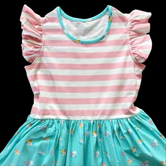 Merce & Me sz 7 8 cotton twirl summer dress NWOT floral comfortable girls 522 - Picture 2 of 6